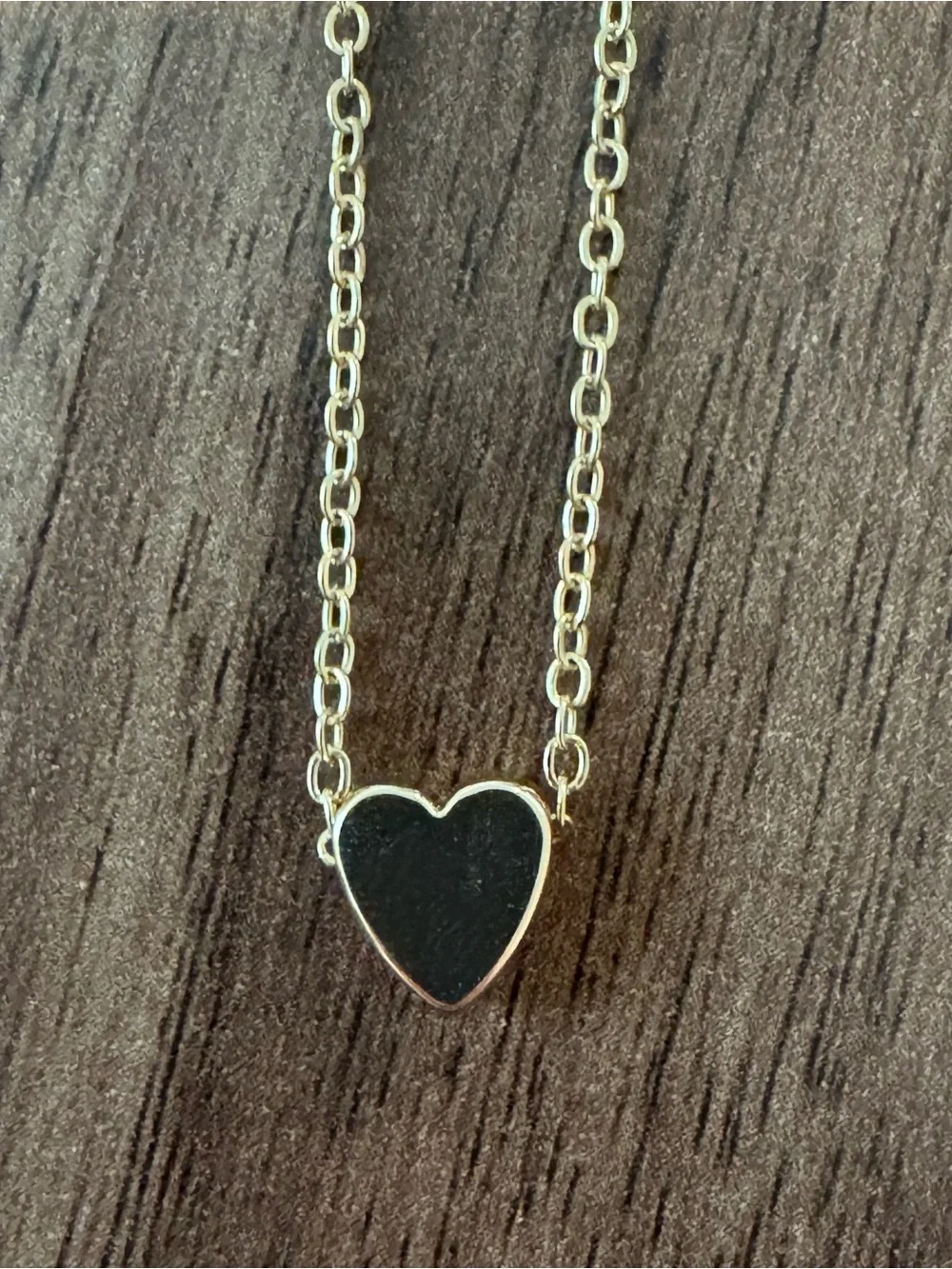 Target Gold Heart Necklace with Black Center